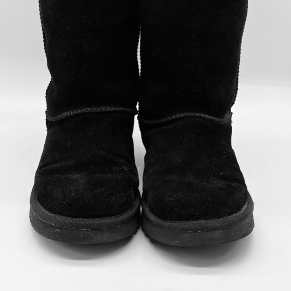 Koolaburra by UGG Black Leather Suede Calf Boots Y2K Faux Fur Lined Women Size 7 - Picture 3 of 14